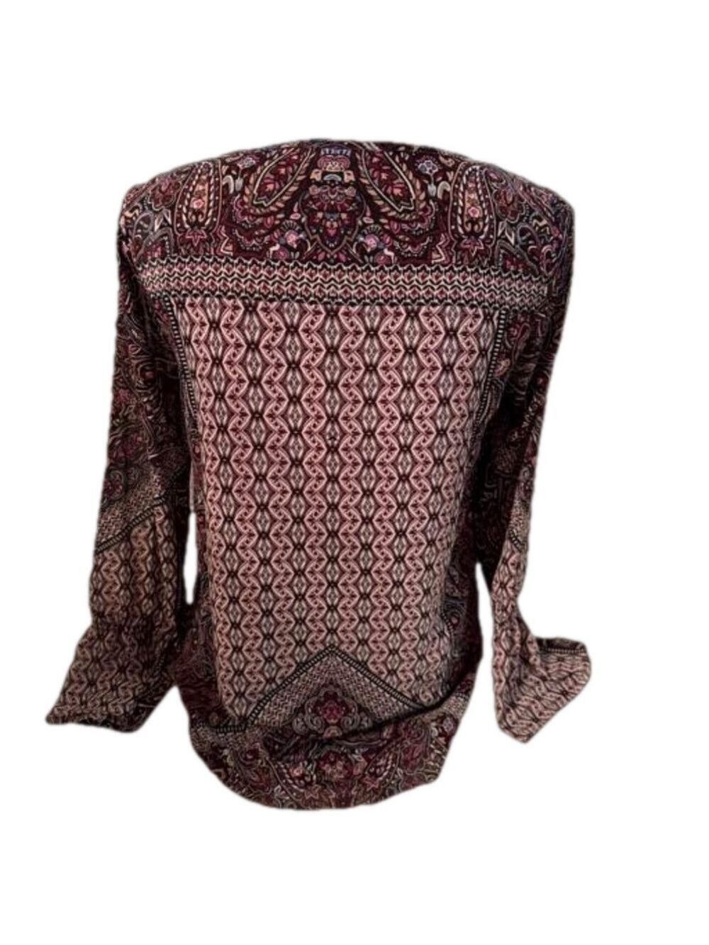 Belle by Kim Gravel Modern Mosaic
Blouse Wine/Magenta
NEW
Size XXS
Fully Lined. - Picture 4 of 8